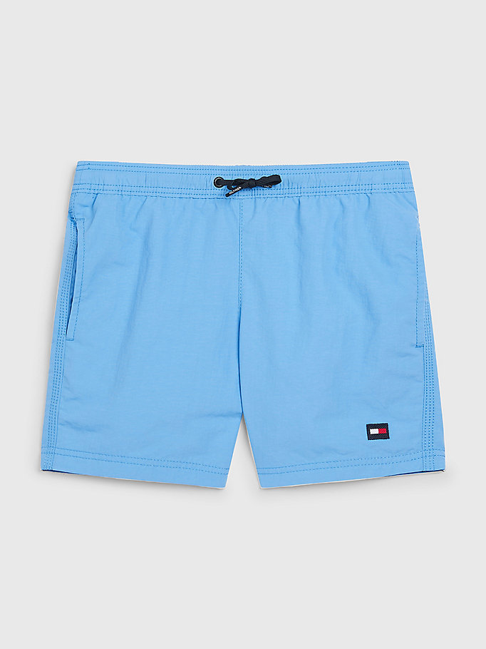 blue mid length swim shorts for boys tommy hilfiger