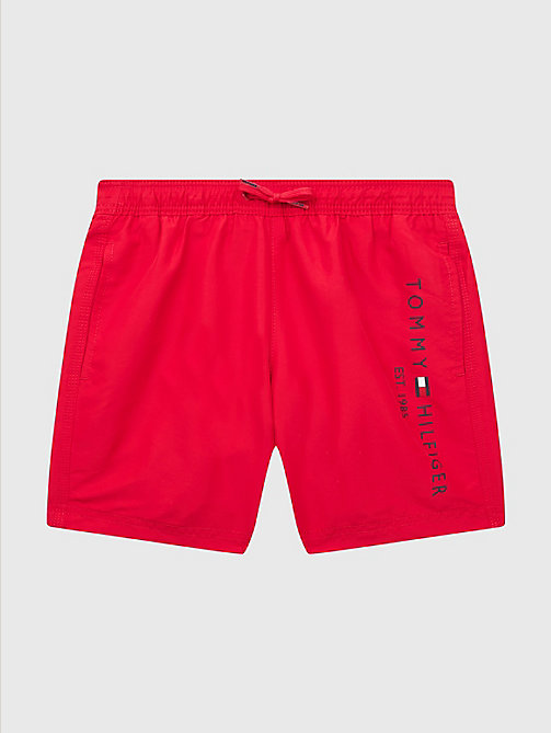 красный плавательные шорты th established средней длины с поясом для boys - tommy hilfiger