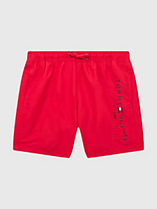 красный плавательные шорты th established средней длины с поясом для мальчики - tommy hilfiger