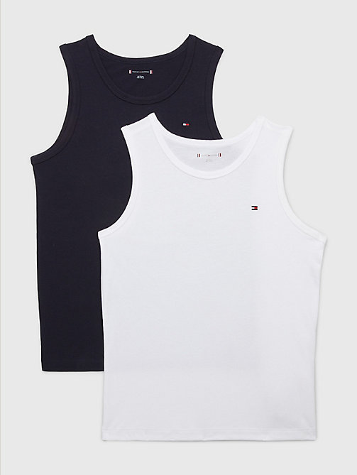 white 2-pack original tank tops for boys tommy hilfiger