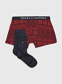 set de regalo: calcetines y calzoncillo trunk oro de boys tommy hilfiger