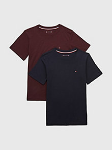 khaki set van 2 t-shirts met ronde hals voor boys - tommy hilfiger