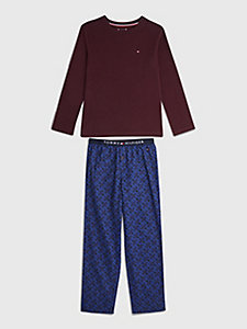 pink logo waistband pyjama set for boys tommy hilfiger