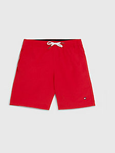 czerwony średniej długości szorty kąpielowe dla boys - tommy hilfiger