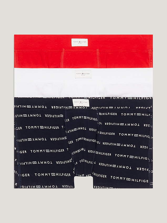 gold 3-pack th established logo waistband trunks for boys tommy hilfiger