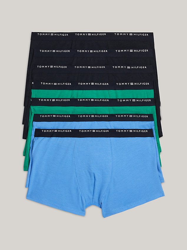 green 7-pack th original logo waistband trunks for boys tommy hilfiger