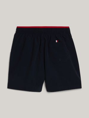 Essential Flag Embroidery Mid Length Swim Shorts | Blue | Tommy Hilfiger