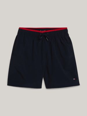 Essential Flag Embroidery Mid Length Swim Shorts | Blue | Tommy Hilfiger