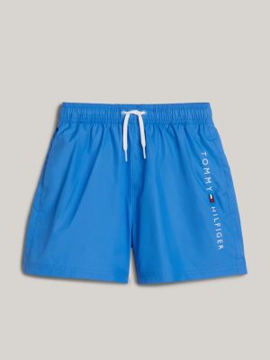 TH Essential Print Mid Length Swim Shorts | Blue | Tommy Hilfiger