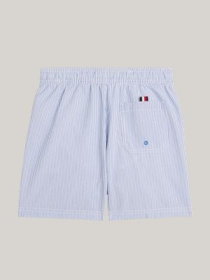 Original medium lange zwemshort met strepen Blauw Tommy Hilfiger