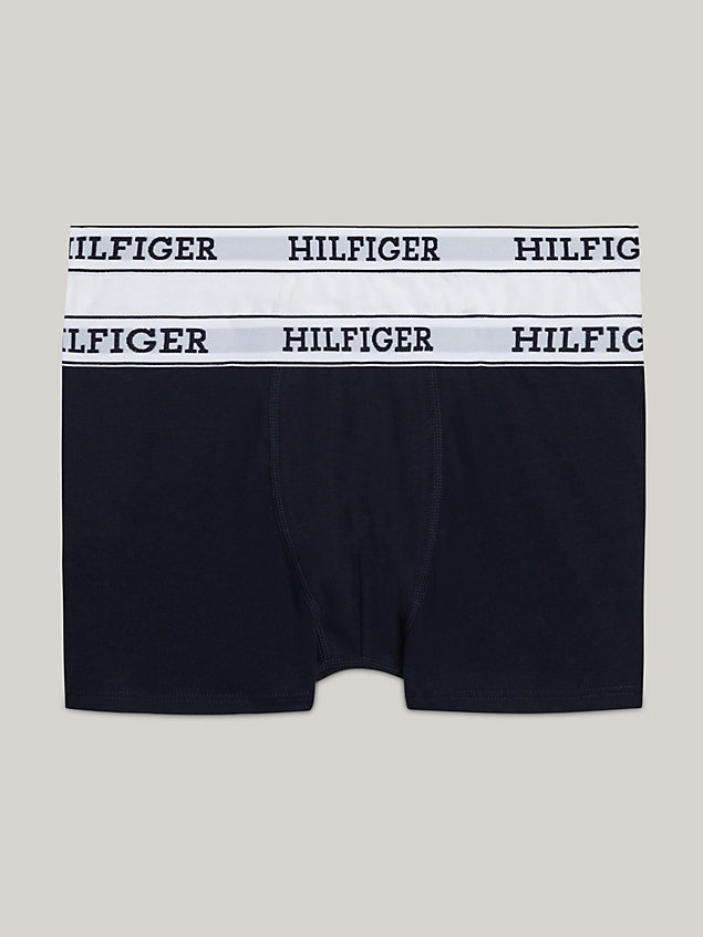 white 2-pack hilfiger monotype logo waistband trunks for boys tommy hilfiger