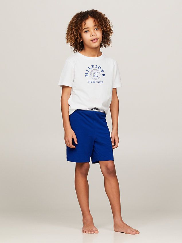 gold hilfiger monotype pyjamaset met t-shirt en short voor jongens - tommy hilfiger