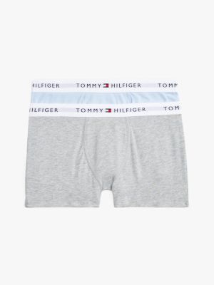 niebieski zestaw 2 par obcisłych bokserek dla chłopcy - tommy hilfiger