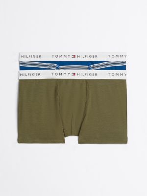 grey 2-pack signature print logo waistband trunks for boys tommy hilfiger