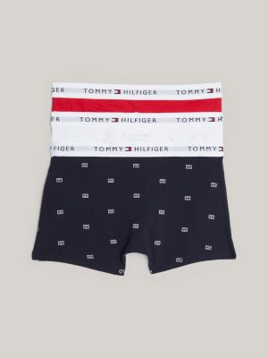 blau 3er-pack signature trunks mit logo-taillenbund für jungen - tommy hilfiger