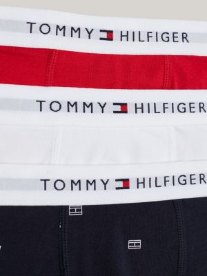 3 pack boxer aderenti signature con stampa blu da bambini tommy hilfiger