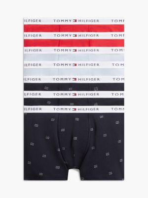 brown 7-pack signature logo waistband trunks for boys tommy hilfiger