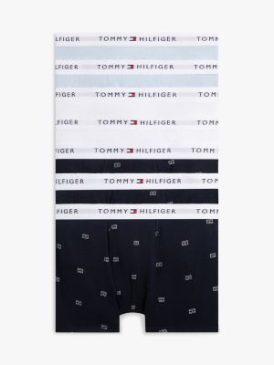 black 7-pack signature logo waistband trunks for boys tommy hilfiger
