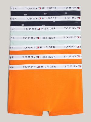 groen set van 7 signature boxershorts met print voor jongens - tommy hilfiger