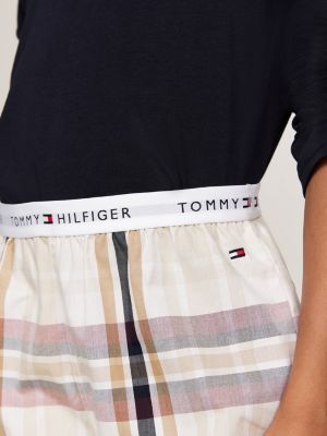 grey signature logo print pyjama set for boys tommy hilfiger