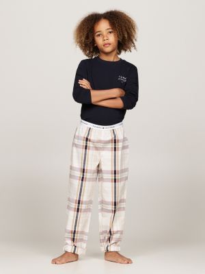 pijama signature con pantalón estampado gris de niños tommy hilfiger