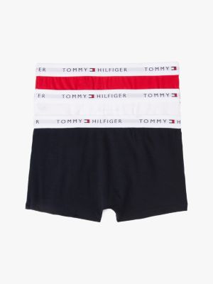 multi 3-pack signature logo waistband trunks for boys tommy hilfiger