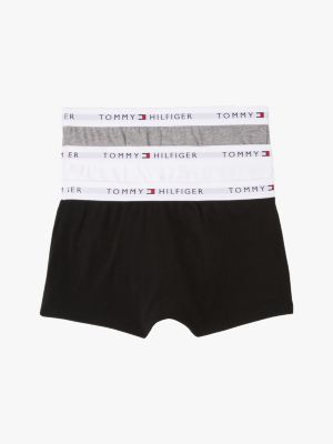 kolorowy zestaw 3 par obcisłych bokserek z logo dla chłopcy - tommy hilfiger