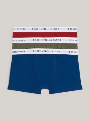 3 pack boxer aderenti con elastico iconico yellow da bambini tommy hilfiger