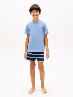 multi signature essential shorts pyjama set for boys tommy hilfiger