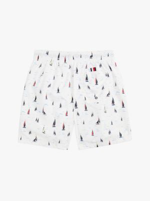 multi print mid length swim shorts for boys tommy hilfiger