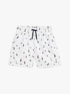 multi medium lange zwemshort met print voor jongens - tommy hilfiger