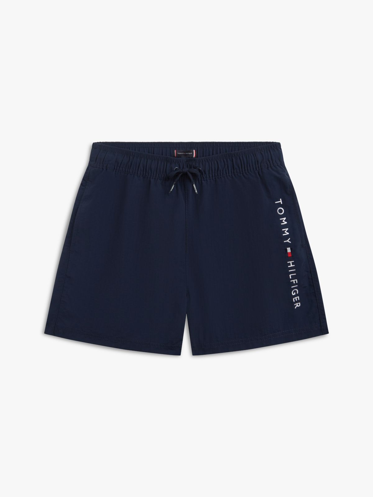 Original Logo Embroidery Mid Length Swim Shorts — Blue