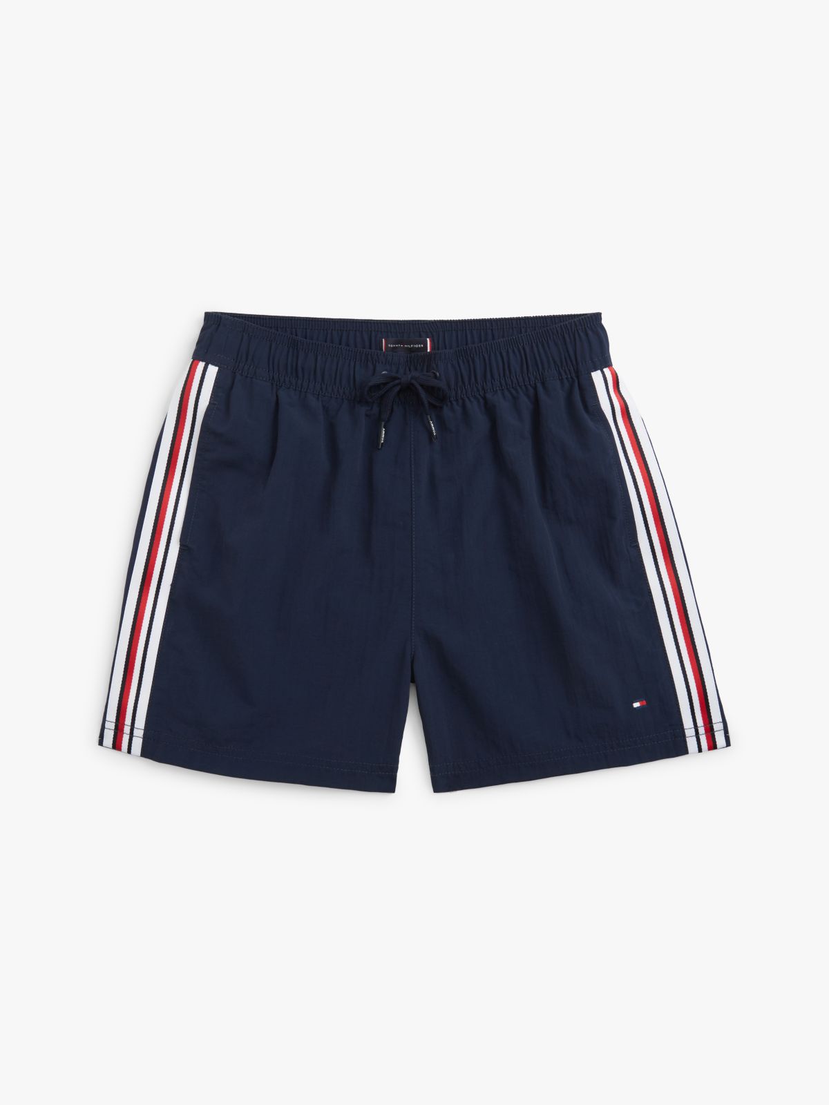 Global Stripe Mid Length Swim Shorts — Blue