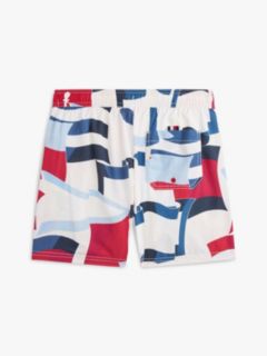Original Print Mid Length Swim Shorts — White 2