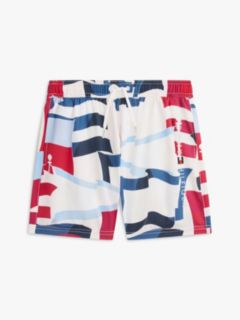 Original Print Mid Length Swim Shorts — White 1