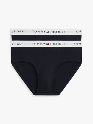 blue 2-pack signature logo waistband briefs for boys tommy hilfiger
