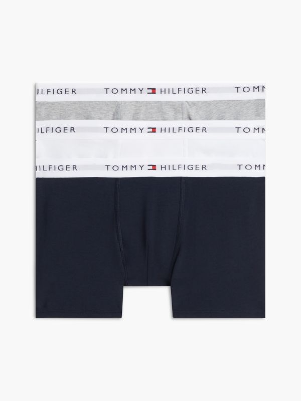 3-Pack Signature Logo Waistband Trunks — Brown
