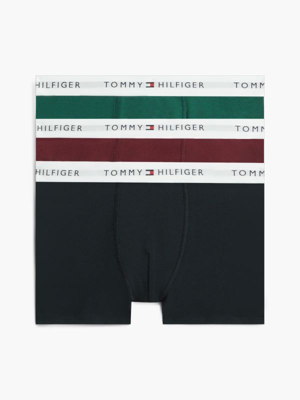 3-Pack Signature Logo Waistband Trunks — Brown