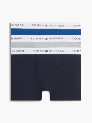 brown 3-pack signature logo waistband trunks for boys tommy hilfiger