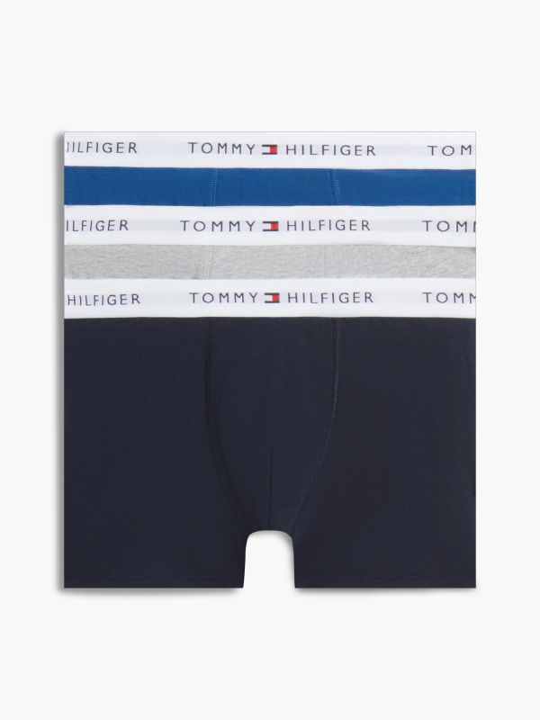 3-Pack Signature Logo Waistband Trunks — Brown