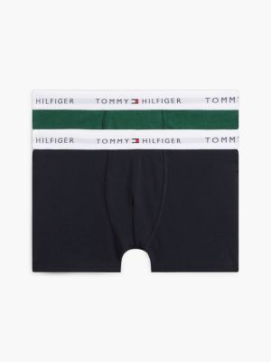 blue 2-pack signature logo waistband trunks for boys tommy hilfiger