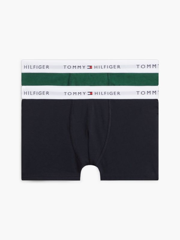 2-Pack Signature Logo Waistband Trunks — Blue