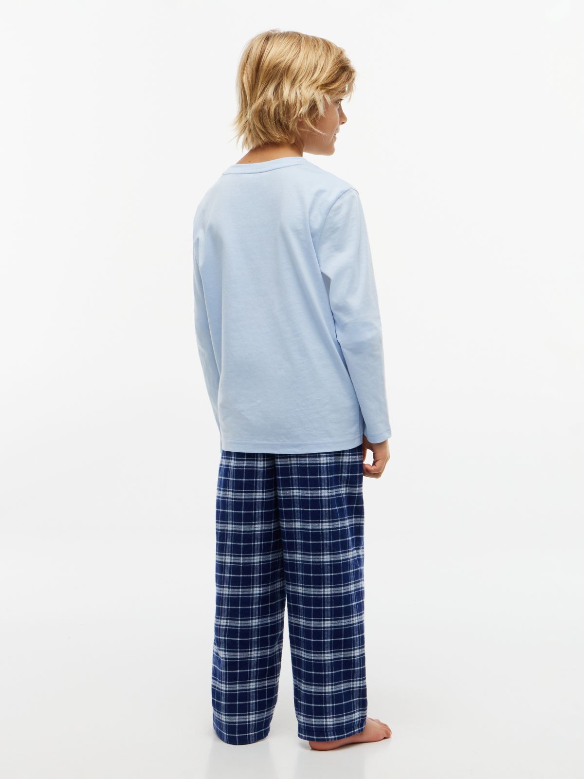 Signature Check Long Sleeve Pyjama Set — Brown