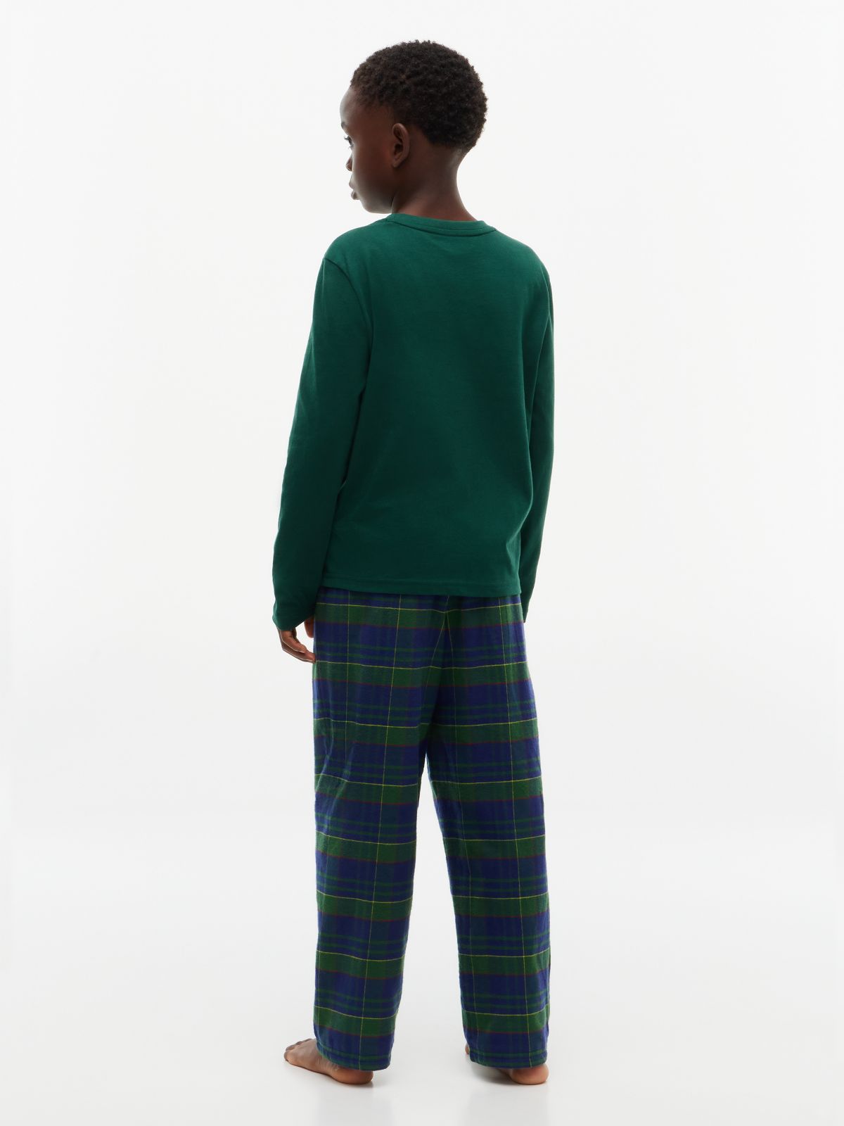 Signature Check Long Sleeve Pyjama Set — Brown