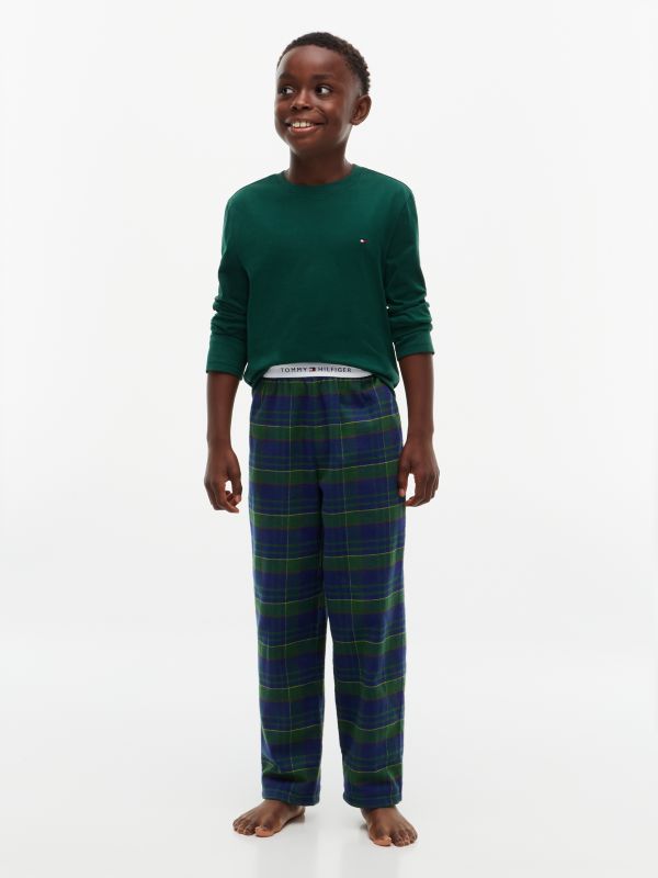 Signature Check Long Sleeve Pyjama Set — Brown