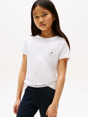 multi 2er-pack signature rundhals-t-shirts für mädchen - tommy hilfiger