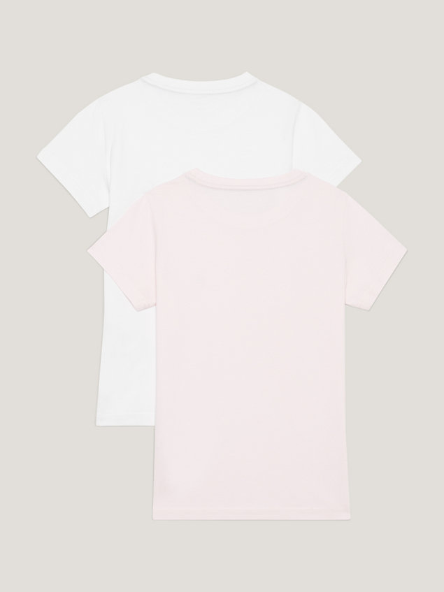 pack de 2 camisetas th original con logo pink de nina tommy hilfiger