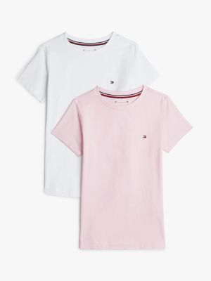 2 pack t-shirt signature multicolore da bambine tommy hilfiger