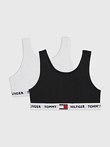white 2-pack tommy 85 stretch cotton bralettes for girls tommy hilfiger