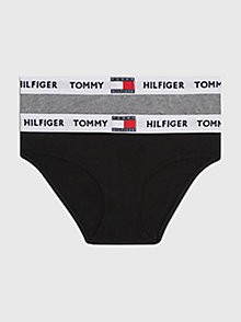 grau 2er-pack slips mit logo für girls - tommy hilfiger